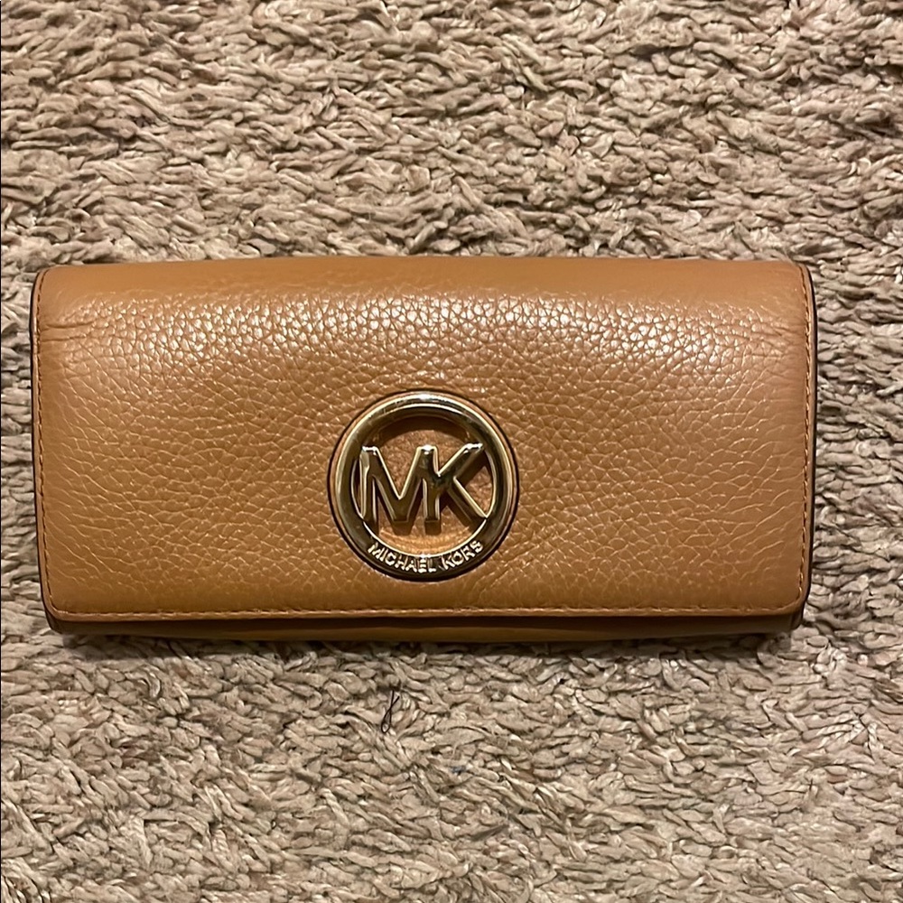 Michael Kors Tan Pebbled Leather Wallet